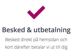 Besked och utbetalning av smslån