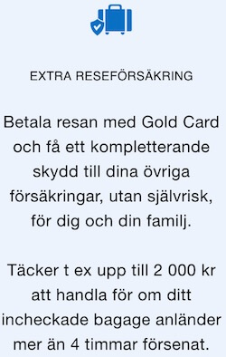 Extra reseförsäkring med American Express Gold Card