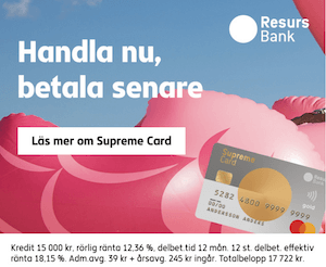 Handla nu och betala senare med Supreme Card Gold