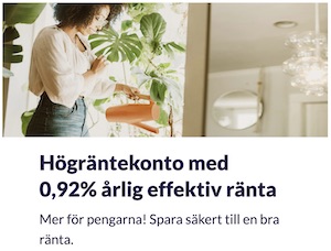 Hög sparränta hos Komplett Bank